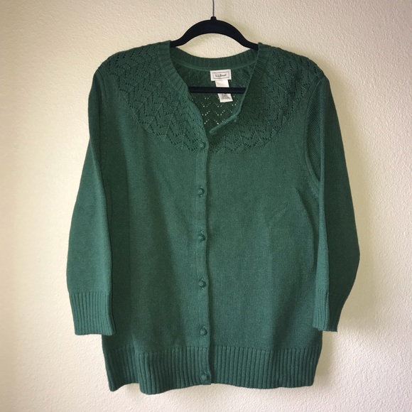 L.L. Bean Sweaters - LL Bean Green Knit Cardigan